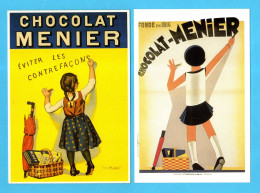 Chocolat Menier - Pulicité X 2 - Frais Du Site Déduits - Werbepostkarten