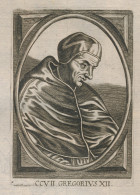 POPE PAUS.  GREGORIUS XII    12 X 8 CM   17eme GRAVURE - Devotion Images