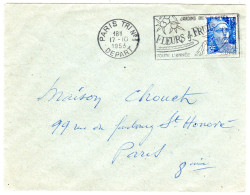 1953  CAD De PARIS TRI N° 1  Sur Gandon 15f - Lettres & Documents