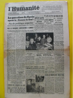 Journal  L'Humanité Du 2 Juin I 1945. Guerre Pétain Syrie Liban Valentin LVF épuration - Guerre 1939-45