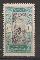 DAHOMEY - 1913-17 - N°YT. 57 - Cocotier 1f Vert Et Noir - Oblitéré / Used - Usados