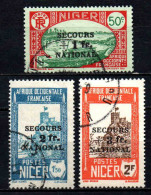 Niger  - 1941 - Tb Antérieurs Surch " Secours National "- N° 89/91/92  - Oblit - Used - Usados