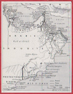 Carte Du Sultanat De Mascate Et Oman. Carte Avec Route, Piste, Pipeline. Larousse 1960. - Historical Documents