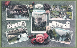 CPA Multivues Colorisés Très Rare - JURA - "SOUVENIR DE LIZON" - 5 Vues Et Décor Fleuri - Otros & Sin Clasificación