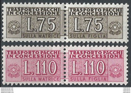 1955 Italia Pacchi In Concessione Stelle MNH Sassone N. 9+12 - 1946-60: Mint/hinged