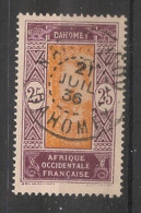 DAHOMEY - 1922 - N°YT. 63 - Cocotier 25c Violet-brun - Oblitéré / Used - Oblitérés