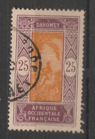 DAHOMEY - 1922 - N°YT. 63 - Cocotier 25c Violet-brun - Oblitéré / Used - Gebraucht