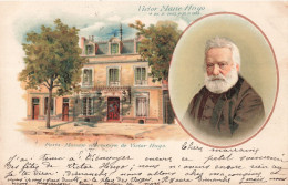 75 Paris 16e Illustration  Maison Mortuaire De Victor Hugo Et Portrait En Médaillon CPA - District 16