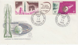 Polynesie Française Lancement Premier Satellite Français 2v FDC 1966 (OO169) - Oceanía