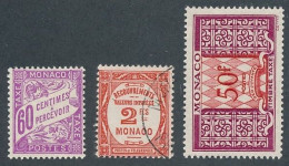 BD-437: MONACO:   Taxes N°22*-28 Obl-38A* - Strafport