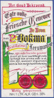 Genebra - Genever De Bron. Van P. Bokmn -|- Distillateur Feeuwarden - Alcools & Spiritueux