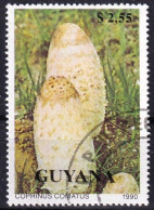 Timbre-poste Dentelé Oblitéré - Champignons Coprin Chevelu Coprinus Comatus - N° 2355 (Yvert Et Tellier) - Guyana 1990 - Guyane (1966-...)