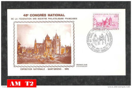 FDC : Lot De 3 Cartes Et 7 Enveloppes Saint-Brieuc 45° Congrès Phil. 1972 - Vente Au Détail Sur Demande - 1970-1979