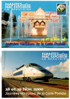 Lot De 2 CP. NANTES. Parc Expo La Beaujoire. Journées Nantaises De La Carte Postale 1998 Et 2000. - Bolsas Y Salón Para Coleccionistas