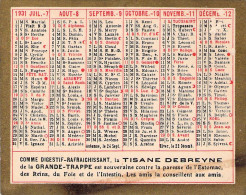 VIEUX PAPIERS CALENDRIER PETIT FORMAT 1931 TISANE DEBREYNE GRANDE TRAPPE 7 X 9 CM - Klein Formaat: 1921-40