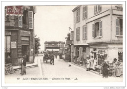 CPA  Rare - 50- Manche - St Pair Sur Mer- Descente à La Plage - Très Belle Animation - Grand Hôtel- Attelage - Boutiques - Saint Pair Sur Mer