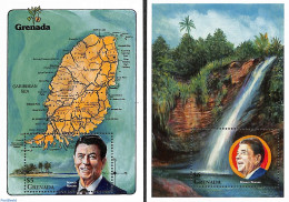 Grenada 1995 US Invasion 2 S/s, Mint NH, History - American Presidents - History - Politicians - Andere & Zonder Classificatie