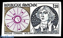 France 1974 Copernicus 1v Imperforated, Mint NH, Science - Astronomy - Ongebruikt