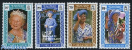 Turks And Caicos Islands 1990 Queen Mother 4v, Mint NH, History - Kings & Queens (Royalty) - Case Reali