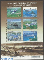 Brazil 2001 Commercial Aviation 6v M/s, Mint NH, Transport - Aircraft & Aviation - Unused Stamps