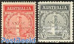 Australia 1935 ANZAC 2v, Unused (hinged), History - World War I - Unused Stamps