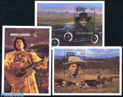 Antigua & Barbuda 1994 Country & Western Singers 3 S/s, Mint NH, Nature - Performance Art - Transport - Automobiles - Cars