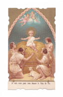 Enfant Jésus Et Bergers, Anges, Crèche, Noël, "Je Suis Venu Vous Donner Le Pain De Vie", éd. F. B. 9150 - Devotieprenten