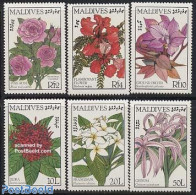 Maldives 1987 Flowers 6v, Mint NH, Nature - Flowers & Plants - Maldives (1965-...)