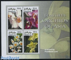 Maldives 2006 Orchids Of Asia 4v M/s, Mint NH, Nature - Flowers & Plants - Orchids - Maldives (1965-...)