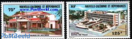 New Caledonia 1976 City Halls 2v, Mint NH, Art - Architecture - Unused Stamps