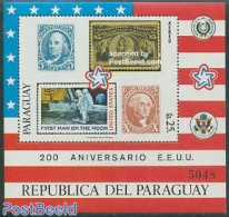 Paraguay 1976 USA Stamps S/s, Mint NH, History - US Bicentenary - Stamps On Stamps - Briefmarken Auf Briefmarken