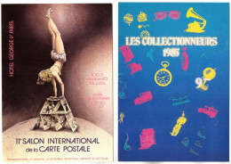 Lot De 2 CP PARIS. 1980. 11ème Salon International De La Carte Postale; 9ème Expo-vente "Les Collectionneurs". - Bourses & Salons De Collections