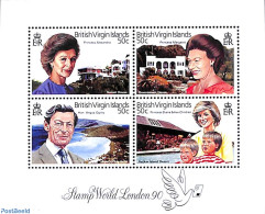 Virgin Islands 1990 Stamp World London 4v M/s, Mint NH, History - Charles & Diana - Kings & Queens (Royalty) - Philately - Familles Royales
