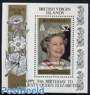 Virgin Islands 1996 Queen Birthday S/s, Mint NH, History - Nature - Kings & Queens (Royalty) - Flowers & Plants - Koniklijke Families