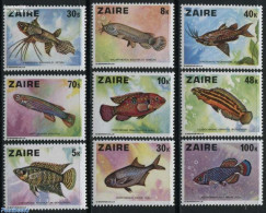 Congo Dem. Republic, (zaire) 1978 Fish 9v, Mint NH, Nature - Fish - Fishes