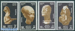 Egypt (Republic) 1977 Postal Day, Sculptures 4v, Mint NH, Art - Sculpture - Nuovi