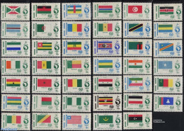 Egypt (Republic) 1969 Flags 41v, Mint NH, History - Flags - Unused Stamps