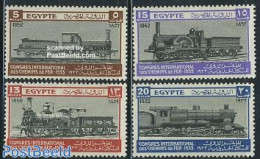 Egypt (Kingdom) 1933 Railway Congress 4v, Unused (hinged), Transport - Railways - Ongebruikt