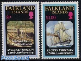 Falkland Islands 1993 SS Great Britain 2v, Mint NH, Transport - Ships And Boats - Schiffe