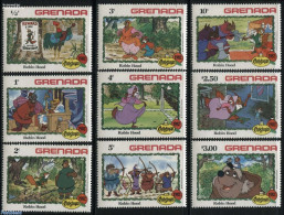 Grenada 1982 Christmas, Disney 9v, Mint NH, Religion - Sport - Christmas - Badminton - Art - Disney - Kerstmis