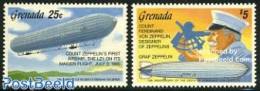 Grenada 1992 Graf Von Zeppelin 2v, Mint NH, Transport - Zeppelins - Zeppelins