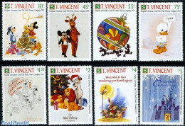 Saint Vincent 1991 Christmas, Disney 8v, Mint NH, Religion - Christmas - Art - Disney - Christmas