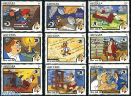 Grenada 1989 Disney, Stamp Expo 9v, Mint NH, History - Science - History - Inventors - Art - Disney - Printing - Disney