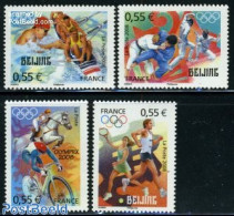 France 2008 Beijing Olympics 4v, Mint NH, Nature - Sport - Horses - Athletics - Cycling - Fencing - Judo - Kayaks & Ro.. - Unused Stamps