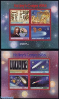 Montserrat 1986 Halleys Comet 2 S/s, Mint NH, Science - Transport - Astronomy - Space Exploration - Halley's Comet - Astrologia