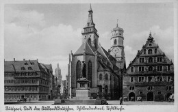Delcampe - Stuttgart Stadt Der Auslandsdeutschen Schillerdenkmal Mit Stiftskirche Gel.1941 - Stuttgart