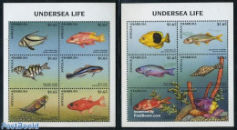 Antigua & Barbuda 1998 Fish 2x6v M/s, Mint NH, Nature - Fish - Pesci