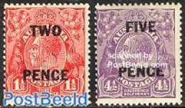 Australia 1930 Overprints 2v, Mint NH, Nature - Animals (others & Mixed) - Birds - Wild Mammals - Ongebruikt