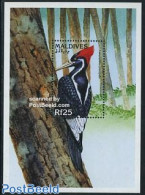 Maldives 1997 Birds S/s, Campephilus Principalis, Mint NH, Nature - Birds - Woodpeckers - Maldives (1965-...)