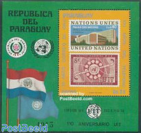 Paraguay 1976 UNO, Telephone S/s, Mint NH, History - Science - United Nations - Telecommunication - Stamps On Stamps - Telecom